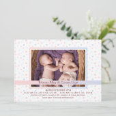 Polka Dot Border Mix Foto geboorteaankondiging Aankondiging (Staand voorkant)