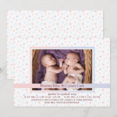 Polka Dot Border Mix Foto geboorteaankondiging Aankondiging (Voorkant / Achterkant)