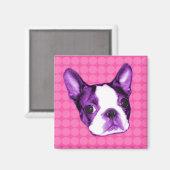Polka Dot Boston Terrier Puppy Magnet (Voorkant / Achterkant)