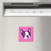 Polka Dot Boston Terrier Puppy Magnet (Insitu (Vaatwasser))