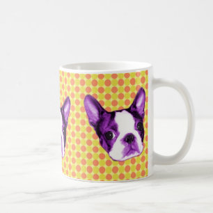 Polka Dot Boston Terrier Puppy Mok