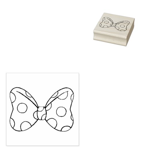 Polka Dot Bow Rubberstempel (Gestempeld)