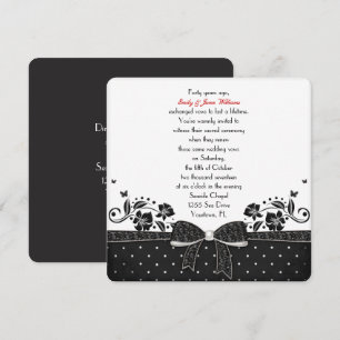 Polka Dot Bow Vow Renewal Kaart