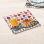 Polka Dot Breakfast Square Onderzetter Set (Schuin)