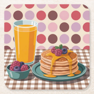 Polka Dot Breakfast Square Onderzetter Set