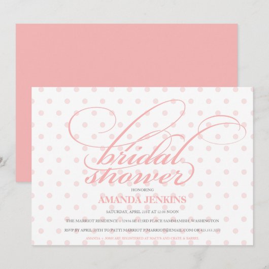 Polka Dot Bridal Shower Kaart (Voorkant / Achterkant)