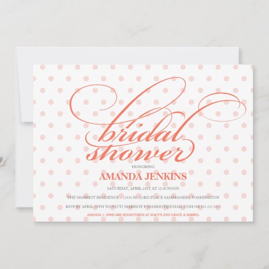 Polka Dot Bridal Shower Kaart (Voorkant)