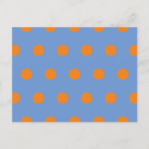 Polka Dot Briefkaart (Denim blauw & Sinaasappel)