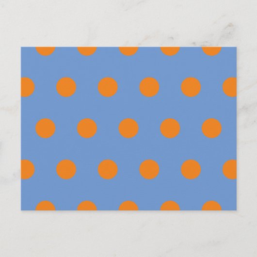 Polka Dot Briefkaart (Denim blauw & Sinaasappel) (Voorkant)