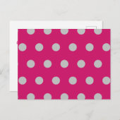 Polka Dot Briefkaart (Hot Pink & Grey) (Voorkant / Achterkant)