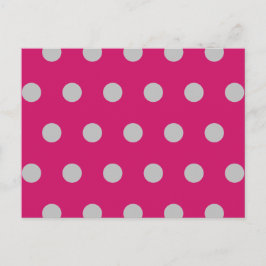 Polka Dot Briefkaart (Hot Pink & Grey)