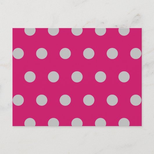 Polka Dot Briefkaart (Hot Pink & Grey) (Voorkant)