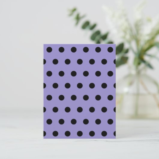 Polka Dot Briefkaart (Lavendel & Zwart) (Staand voorkant)