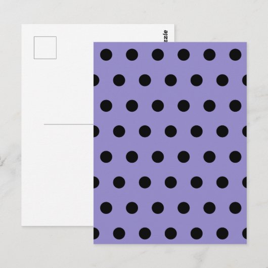 Polka Dot Briefkaart (Lavendel & Zwart) (Voorkant / Achterkant)