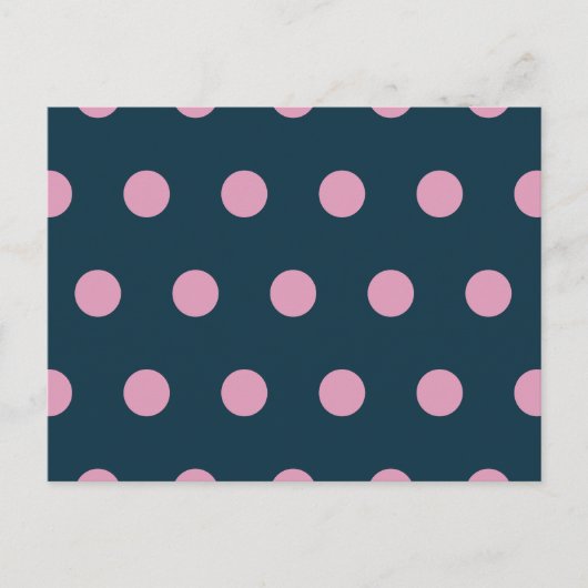 Polka Dot Briefkaart (Midnight Blue & Soft Pink) (Voorkant)