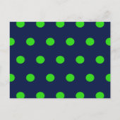 Polka Dot Briefkaart (Navy Blue & Lime Green) (Voorkant)