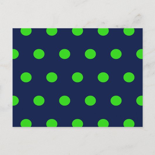 Polka Dot Briefkaart (Navy Blue & Lime Green) (Voorkant)