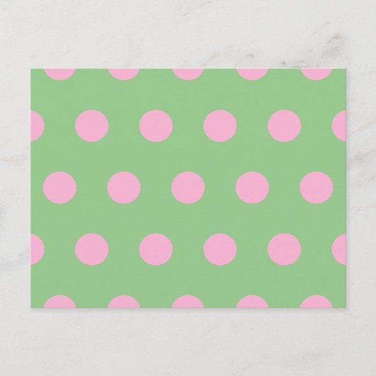 Polka Dot Briefkaart (Sage Green & Pastel Pink) (Voorkant)