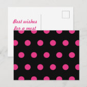 Polka Dot Briefkaart (Zwart & Neon Roze) (Voorkant / Achterkant)