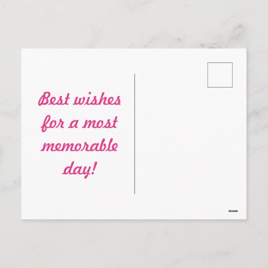 Polka Dot Briefkaart (Zwart & Neon Roze) (Achterkant)