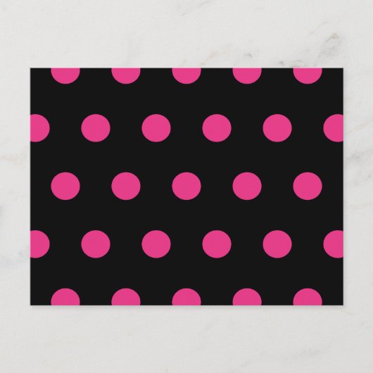Polka Dot Briefkaart (Zwart & Neon Roze) (Voorkant)