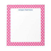 Polka Dot Bright roze, persoonlijk aangebrachte la Notitieblok (Voorkant)