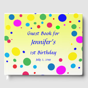 Polka Dot Bubble ballon Birthday Party Guest Book Gastenboek