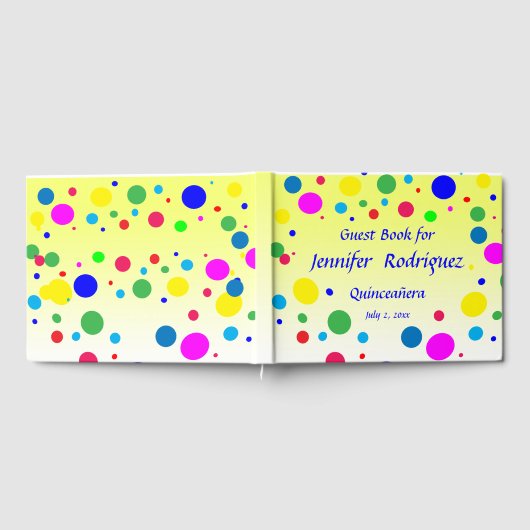 Polka Dot Bubble Ballon Quinceañera Guest Book Gastenboek (Volledig)