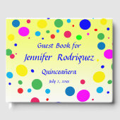 Polka Dot Bubble Ballon Quinceañera Guest Book Gastenboek (Voorkant)
