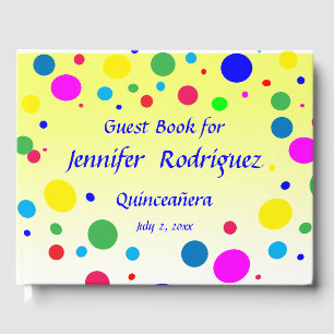 Polka Dot Bubble Ballon Quinceañera Guest Book Gastenboek