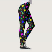 Polka Dot Bubble-ballonnen Abstracte zwarte Leggin Leggings (Rechts)