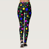 Polka Dot Bubble-ballonnen Abstracte zwarte Leggin Leggings (Achterkant)