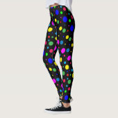 Polka Dot Bubble-ballonnen Abstracte zwarte Leggin Leggings (Links)
