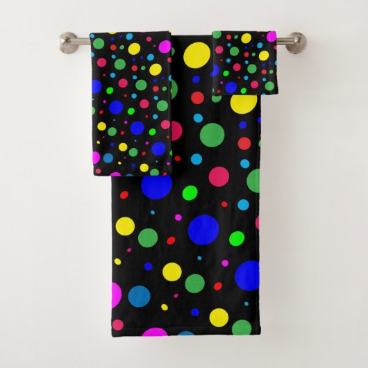Polka Dot Bubble Balloon Patroon Badhanddoeken Bad Handdoek (Insitu)