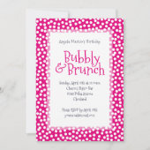 Polka Dot Bubble en Brunch Hot Pink Kaart (Voorkant)