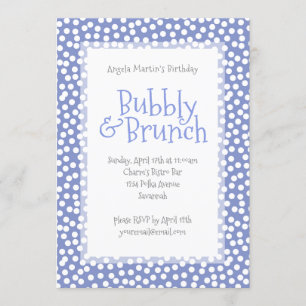 Polka Dot Bubble en Brunch Violet Invitation Kaart