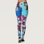 Polka Dot Bubble kleur Abstract Zwart Leggings (Achterkant)