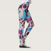 Polka Dot Bubble kleur Abstract Zwart Leggings (Rechts)
