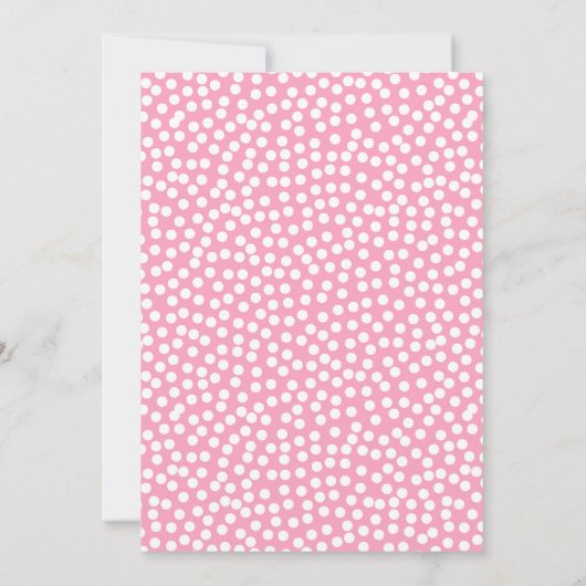 Polka Dot Bubbly en Brunch Roze Uitnodiging (Achterkant)