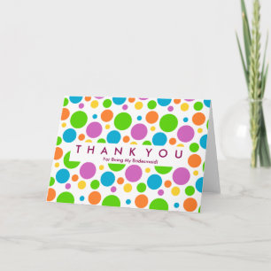 Polka Dot Budge voor mijn Bridesmaid Dank je Bedankkaart