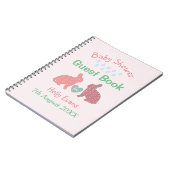 Polka Dot Bunnies Custom Baby shower Notitieboek (Linkerzijde)