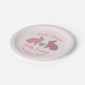 Polka Dot Bunnies Custom Baby shower Papieren Bordje (Gekanteld)