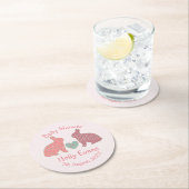 Polka Dot Bunnies Custom Baby shower Ronde Kartonnen Onderzetter (Insitu)