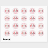 Polka Dot Bunnies Custom Baby shower Ronde Sticker (Vel)