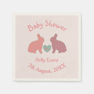 Polka Dot Bunnies Custom Baby shower Servet