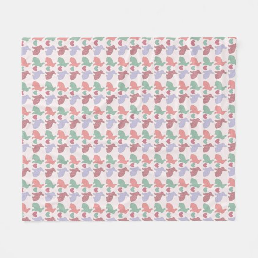 Polka Dot Bunnies en Hearts Pattern on Pink Fleece Deken (Voorkant (Horizontaal))