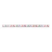 Polka Dot Bunnies en Hearts Pattern on Pink Satijnen Lint (Voorkant)