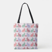 Polka Dot Bunnies en Hearts Pattern on Pink Tote Bag (Achterkant)