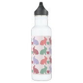 Polka Dot Bunnies en Hearts Pattern on Pink Waterfles (Rechts)