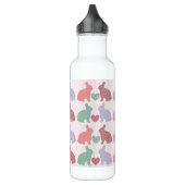 Polka Dot Bunnies en Hearts Pattern on Pink Waterfles (Links)